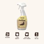 AntiSlug voordelen: biologisch, 2 weken regenvast, veilig voor kind en huisdier, 100 m² per fles