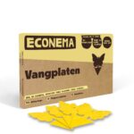 Gele vangplaten van Econema, doos met 10 stuks en losse vlindervormige vangplaten