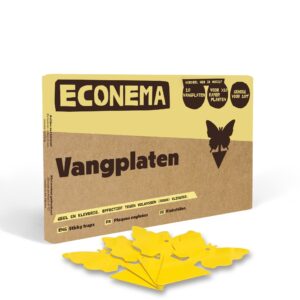 Gele vangplaten van Econema, doos met 10 stuks en losse vlindervormige vangplaten