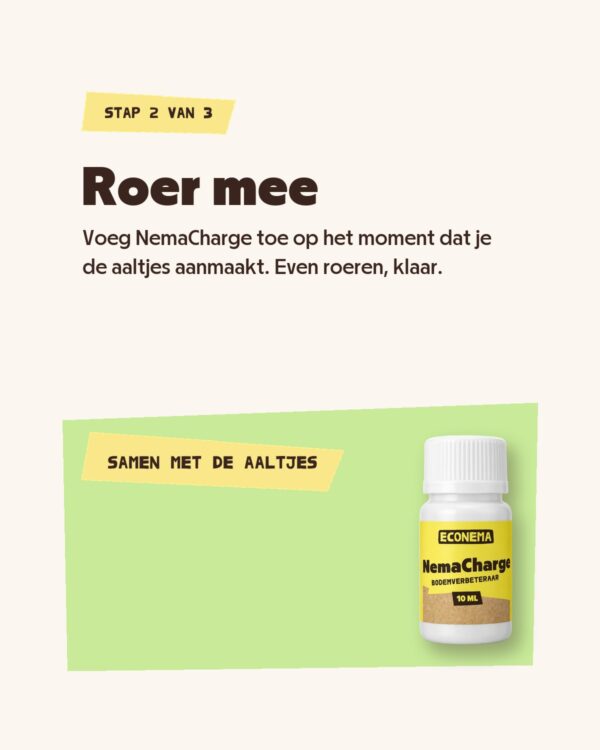 NemaCharge stap 2: roer NemaCharge mee bij het aanmaken van de aaltjes